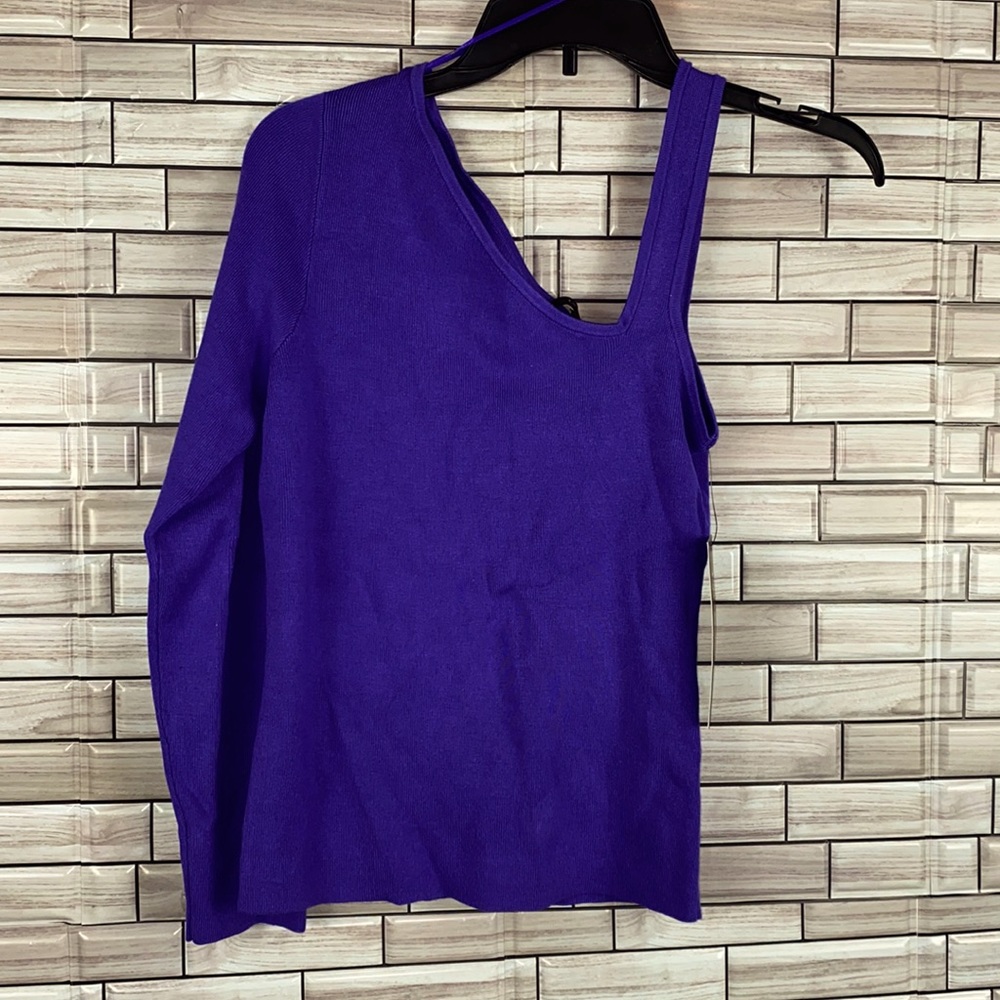 NWT La Rambla One Shoulder Ribbed Fitted Crop Top Size Large